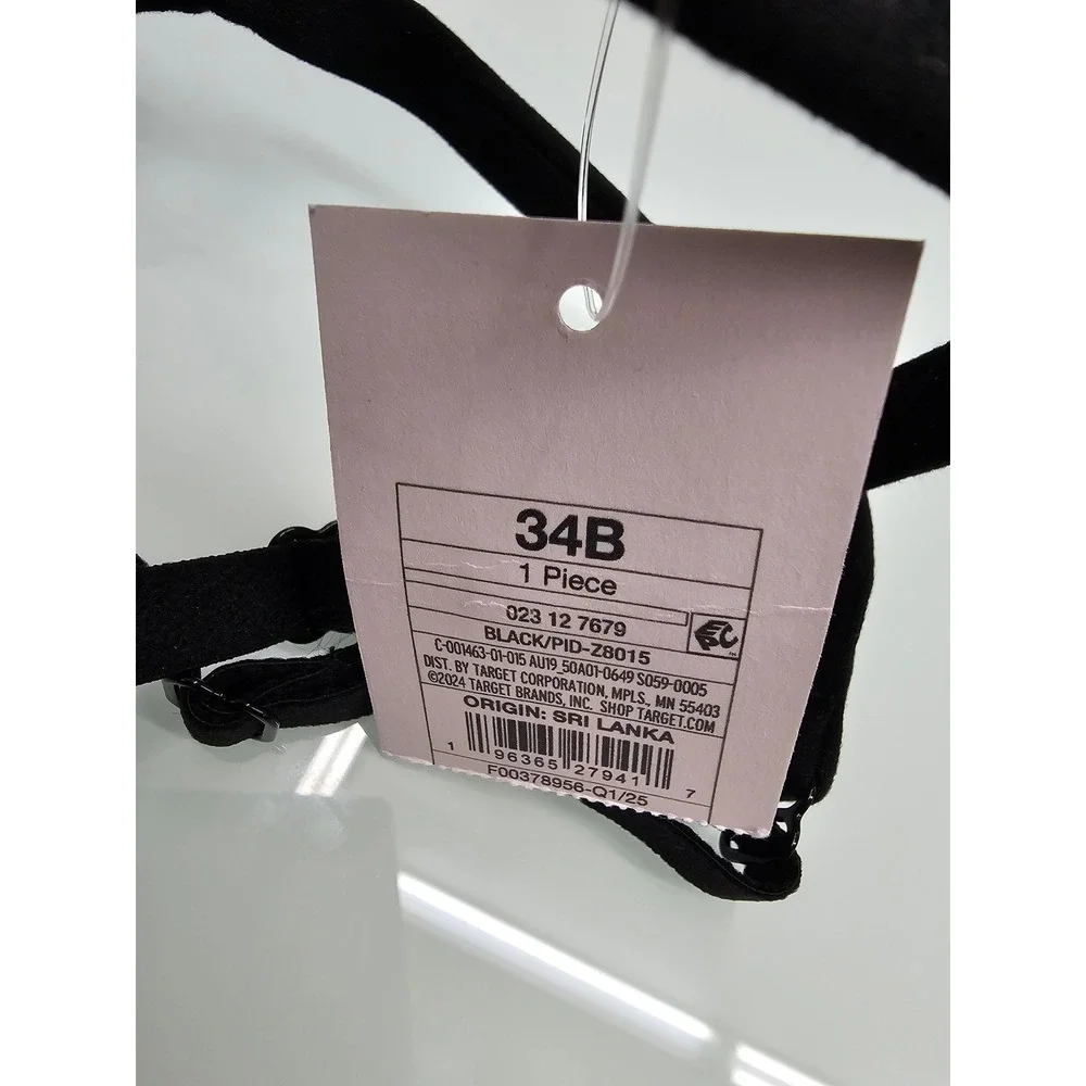 Auden Light Lift Plunge‎ Bra Black Underwire Molded Cup 34B 023127679